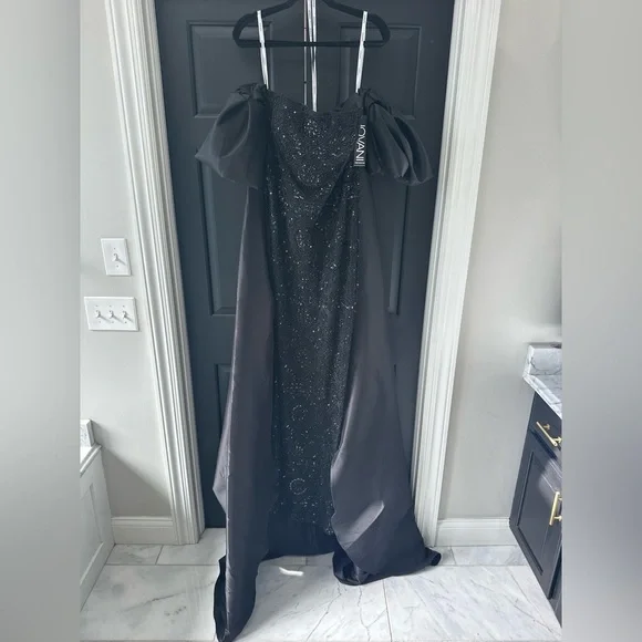 JOVANI 42137 beaded black formal dress strapless gown GORGEOUS NEW NWT - Picture 8 of 12